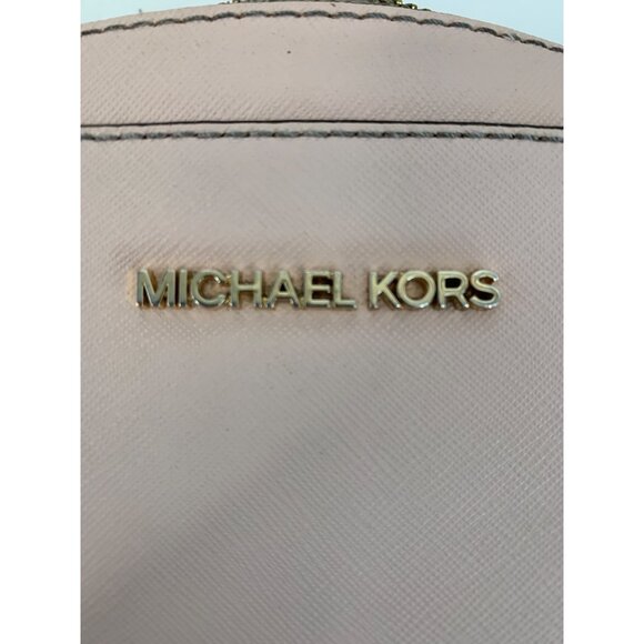 Michael Kors Jet Set Crossbody Bag Gold Chain Strap Pink Leather 7633 Barbie L - Picture 12 of 16